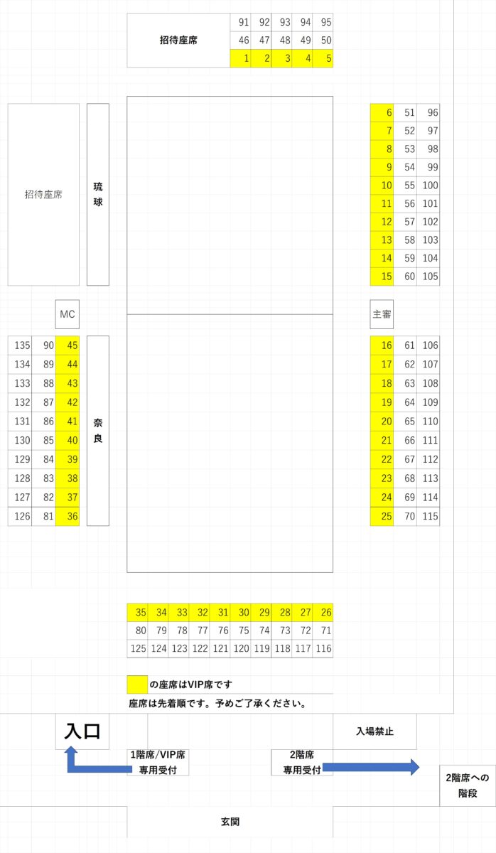 Vリーグチャレンジ2025座席表のご案内 | 琉球ブルーシーズ